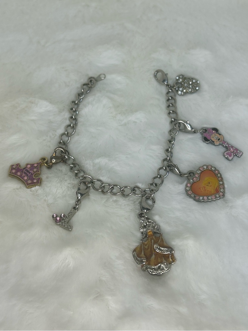 DISNEY CHARM BRACELET WITH SIX DISNEY CHARMS